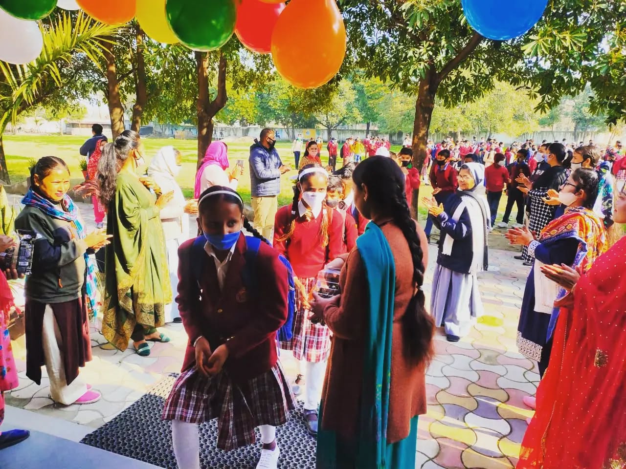 Students at Holy Family Convent School